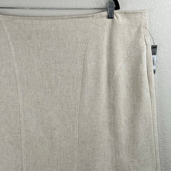 Courtenay Paneled Midi Skirt Heathered Cream NWT Plus Size 22W - Picture 5 of 14
